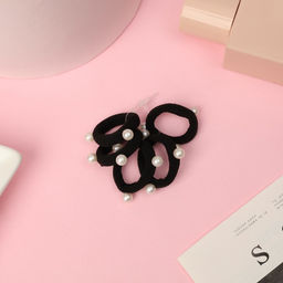 Цена за 6 шт. Резинки для волос «Бусинка», набор 5 шт., чёрно-белая