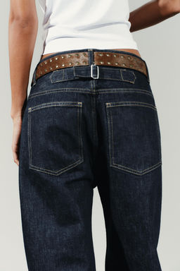 TRF STRAIGHT HIGH-WAIST JEANS WITH BELT LOOPS - Zara фото 5
