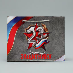 Цена за 2 шт. Пакет подарочный ламинированный, упаковка, С 23 февраля, MS 23?18?8 см