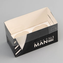 Цена за 5 шт. Коробка для 2 капкейка с прозрачной крышкой, Мужская, 16?8?10 см