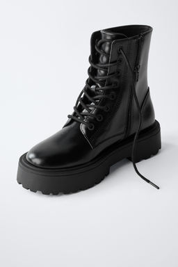 LACE-UP ANKLE BOOTS - Zara фото 3