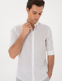 Beyaz Slim Fit Uzun Kollu G_mlek - Cacharel фото 3