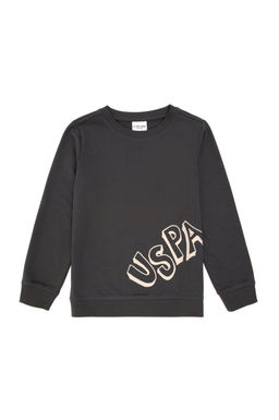 Базовый свитшот для мальчика антрацитового цвета Неожиданная скидка в корзине