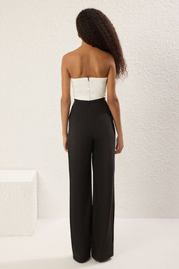 TRENDYOLMILLA Siyah-Beyaz Straplez Cut Out/Pencere Detayl? Dokuma S?k Tulum TPRSS25TU00009  фото 4