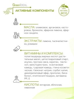 Бальзам-кондиционер с глиной, прополисом и лимоном (натуральный, бессульфатный) - Greenideal фото 4