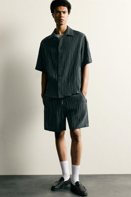 BERMUDA RELAXED FIT RELIEVE / Azul - Zara фото 6