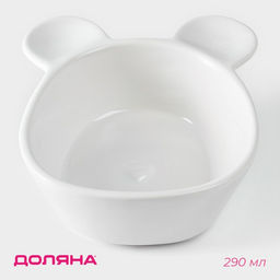 Конфетница Доляна «Мишка Отто», 290 мл, 15×12×5 см, доломит, белая  фото 2