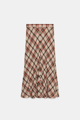 CHECKED MIDI SKIRT - Zara фото 5
