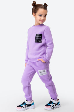 Теплый костюм для девочки из футера с начесом Bonito  фото 31