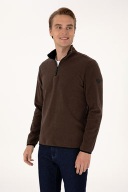 Erkek Koyu Kahverengi Basic Sweatshirt Sepette S_rpriz _ndirim - U.s. polo assn фото 3