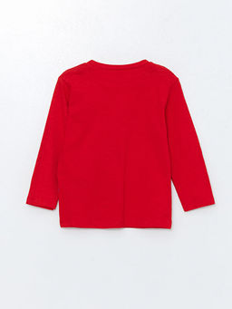 Bisiklet Yaka Uzun Kollu Bask?l? Erkek Bebek Ti??rt ve E?ofman Alt 2li Tak?m - Waikiki фото 3