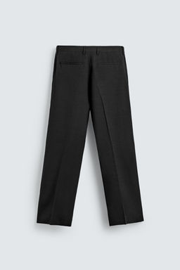 PANTAL?N TRAJE RELAXED FIT VISCOSA - LINO / Negro