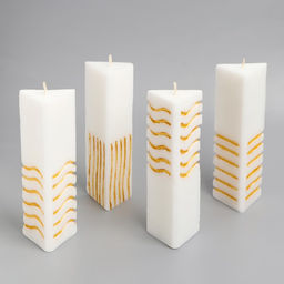 Цена за 4 шт. Набор свечей "5 элемент" (4 штуки) 4х3,5х11,5 см, мини, белый