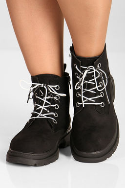 Ботинки из искусственной замши