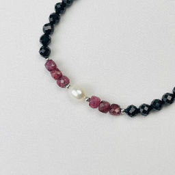 Браслет из Шпинели,Граната и Жемчуга 16,5 см + - Радуга самоцветов фото 2