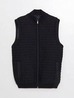 Standart Kal?p Dik Yaka Erkek Triko Yelek