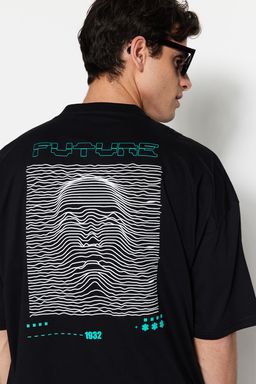 TRENDYOL MAN Antrasit Oversize/Genis Kesim Kabar?k Bask?l? %100 Pamuklu T-Shirt TMNSS23TS00171 - Trendyolmilla фото 15