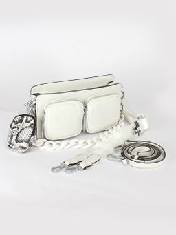 Сумка женская натуральная кожа GU 2033-2573, 1отд, плечевой ремень, белый SALE 245038