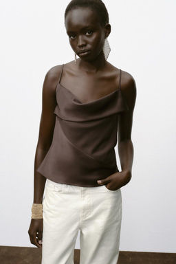 SATIN TRIM CAMISOLE TOP - Zara фото 2