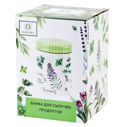 Банка для сыпучих продуктов Душистые травы 10*10*13см. v=630мл. (керамика) (подарочная упаковка) - Dolomite фото 2