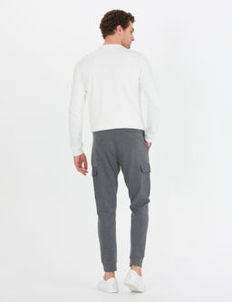 Серые меланжевые спортивные штаны-джоггеры - Cacharel фото 4