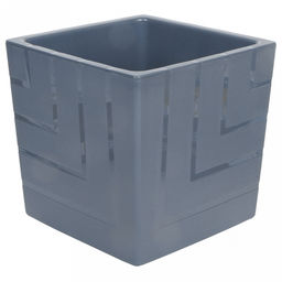 Горшок для цветов пластмассовый Квадро 1,2л, 11,5х11,5х12см, со вставкой, антрацит (Россия)