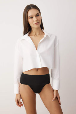 Siyah-Beyaz-Ten 3lu Micro Bask?l? Tanga Kulot THMAW26KU00039 - Trendyolmilla фото 5