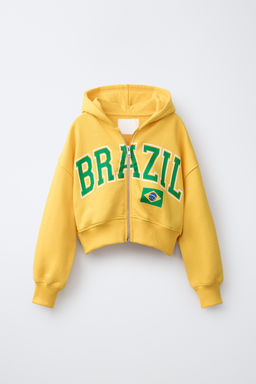 SUDADERA CROP BRASIL / Amarillo - Zara фото 3