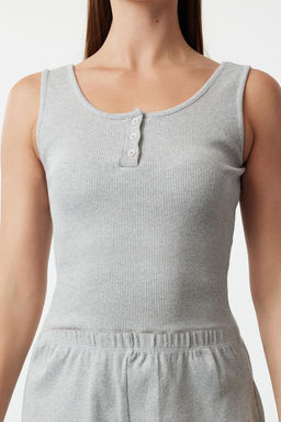 Trendyolmilla Ind?go Dugme Detayl? Fitilli Sortlu Orme Pijama Tak?m? THMSS23PT00179 фото 12