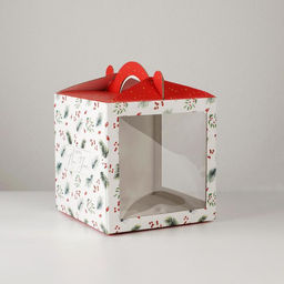 Цена за 5 шт. Коробка кондитерская новогодняя с окном, сундук, Happy New Year, 20×20×20 см