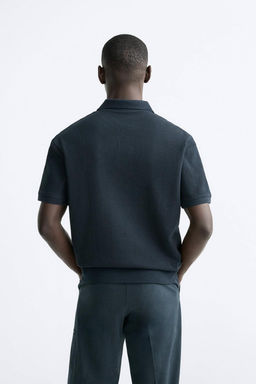 TEXTURED POLO SHIRT WITH RIBBED TRIMS - Zara фото 30