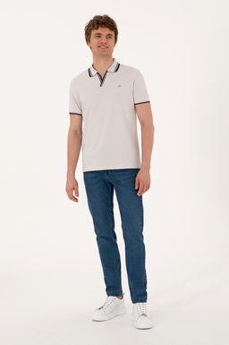 Erkek Slim Fit Ka__k Yaka A__k Gri Ti__rt Sepette S_rpriz _ndirim
