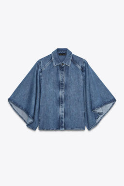 ZW COLLECTION DENIM KIMONO SHIRT - Zara фото 7