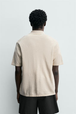 CAMISA PUNTO ALGOD?N - LINO / tostado - Zara фото 3