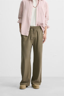 RUSTIC TEXTURED WEAVE TROUSERS - Zara фото 2