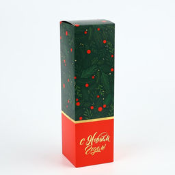 Коробка подарочная новогодняя складная «С новым годом», 9.5×32.5×9.5 см