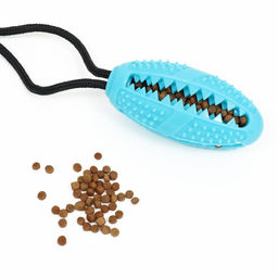 Игрушка для собак Эллипсоид для лакомств на присоске, 40 х 9 см, голубая - Пижон фото 8