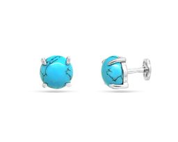 Серьги из серебра бирюза пресс., СПН119