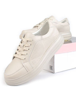 05-PDE32-2 BEIGE Кроссовки женские (натуральная кожа)