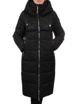 23-636 BLACK Пальто зимнее женское (холлоффайбер 150 гр., искусственная дубленка) - Fashion фото 3