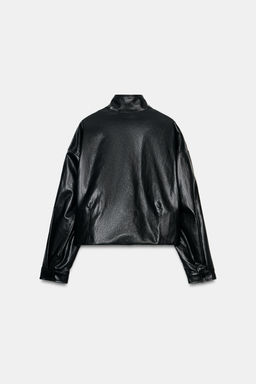 QUILTED LEATHER EFFECT BOMBER JACKET - Zara фото 9