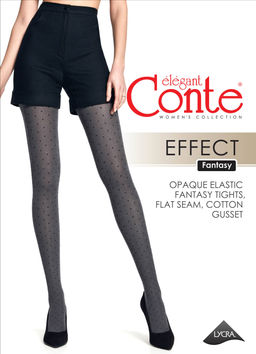 Колготки фантазийные CONTE Меланжевые колготки с рисунком ромбы EFFECT grafit