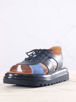 Босоножки 2029.2525bl.Черный синий+черный