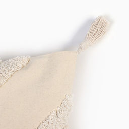 Наволочка декоративная Этель Бохо, 45х45 см, цвет молочный, 100% хлопок  фото 2