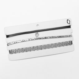 Чокер Трио ледяное сердце (набор 3 шт.), цвет чёрно-серебряный, 34 см