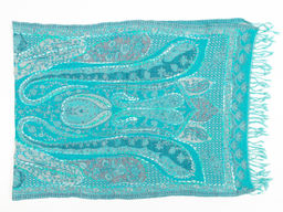 Палантин с вышивкой (шерсть вареная) в ассортименте № Тк906/99 - Ганг фото 2