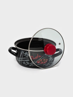 Цена за 4 шт. Кастрюля эмалированная «Болоньезе», 2 л, d=20.4 см, с крышкой, чёрная