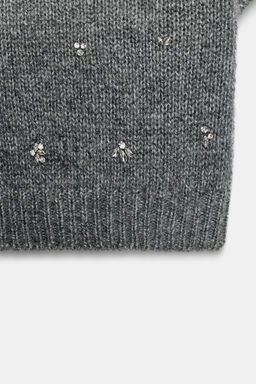 KNIT SWEATER WITH JEWEL BEADS - Zara фото 7