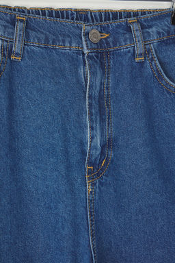 Koyu Lacivert Erkek Cocuk Balon Fit %100 Pamuk Lastikli Denim Jean Pantolon TKDSS25JE00002 - Trendyolmilla фото 11