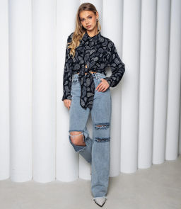 Блуза #КТ2580 (1)-1, тёмно-синий - Dommod фото 4